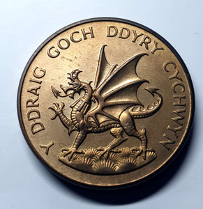 UK GREAT BRITAIN ENGLAND 1969 PIEDFORT BRASS MEDAL OF PRINCE CHARLES WITH WELSH DRAGON UK GREAT BRITAIN ENGLAND 1969 PIEDFORT BRASS MEDAL OF PRINCE CHARLES WITH WELSH DRAGON