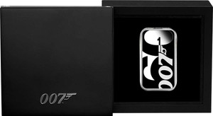 Tuvalu 2022 60 YEARS OF BOND 007 Agent 1 Oz Silver Coin Bar Tuvalu 2022 60 YEARS OF BOND 007 Agent 1 Oz Silver Coin Bar