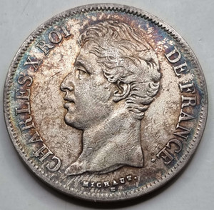 France Charles X Silver 5 Francs coin 1828 D RARE France Charles X Silver 5 Francs coin 1828 D RARE