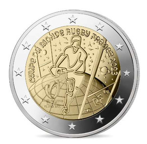 FRANCE 2023 2 Euro Commemorative COIN Rugby World Cup BU FRANCE 2023 2 Euro Commemorative COIN Rugby World Cup BU