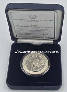 CYPRUS 2010 SILVER PROOF COIN ANNIVERSARY REPUBLIC CYPRUS CYPRUS 2010 SILVER PROOF COIN ANNIVERSARY REPUBLIC CYPRUS