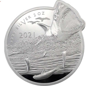 SOLOMON ISLANDS GREAT WHITE SHARK 2021 2 OZ SILVER COIN SOLOMON ISLANDS GREAT WHITE SHARK 2021 2 OZ SILVER COIN