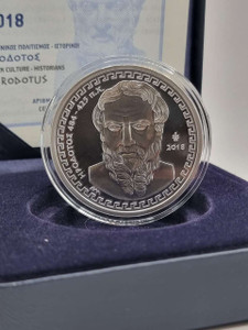 GREECE 2018 GREEK HISTORIAN HERODOTUS SILVER PROOF COIN GREECE 2018 GREEK HISTORIAN HERODOTUS SILVER PROOF COIN