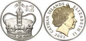 Cayman Islands 2 Dollars 2002 SILVER PROOF COIN Cayman Islands 2 Dollars 2002 SILVER PROOF COIN