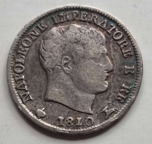 Italy 1810 Silver 5 soldi coin of Napoleon I Italy 1810 Silver 5 soldi coin of Napoleon I