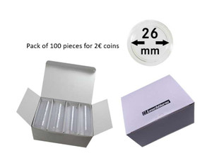 Leuchtturm Coin capsules for coins Ø 26 mm (FOR 2 EURO) pack of 100 Leuchtturm Coin capsules for coins Ø 26 mm (FOR 2 EURO) pack of 100