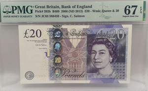 GREAT BRITAIN BANK OF ENGLAND 2006 (2012) 20 POUNDS QEII P392b PMG 67 EPQ QUEEN ELIZABETH II GREAT BRITAIN BANK OF ENGLAND 2006 (2012) 20 POUNDS QEII P392b PMG 67 EPQ QUEEN ELIZABETH II