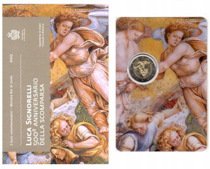 San Marino 2 euro coin 2023 500th anniversary Luca Signorelli San Marino 2 euro coin 2023 500th anniversary Luca Signorelli