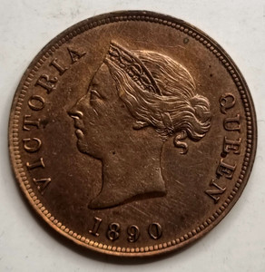 CYPRUS 1/2 PIASTRE 1890 COIN IN RED UNC CONDITION CYPRUS 1/2 PIASTRE 1890 COIN IN RED UNC CONDITION