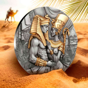 AMENHOTEP AND NEFERTITI 2 Oz Silver Coin Cameroon 2023 AMENHOTEP AND NEFERTITI 2 Oz Silver Coin Cameroon 2023