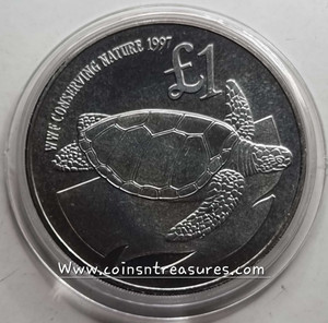 CYPRUS 1997 1 POUND COIN WWF TURTLE CUNI UNC CYPRUS 1997 1 POUND COIN WWF TURTLE CUNI UNC