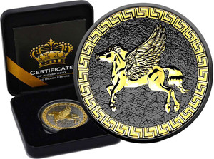 Saint Helena PEGASUS 2022 Gold Black Empire Silver Coin Saint Helena PEGASUS 2022 Gold Black Empire Silver Coin