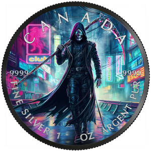 GRIM REAPER Cyberpunk 1 Oz Silver Coin 5$ Canada GRIM REAPER Cyberpunk 1 Oz Silver Coin 5$ Canada