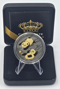 CHINA PANDA 2022 Gold Black Empire Silver Coin CHINA PANDA 2022 Gold Black Empire Silver Coin