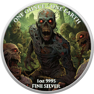 EARTH ZOMBIES Silver Coin 1$ Fiji 2022 Glow in the Dark EARTH ZOMBIES Silver Coin 1$ Fiji 2022 Glow in the Dark