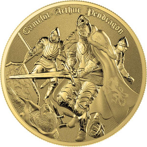 ARTHUR PENDRAGON CAMELOT 24k Gold Gilding Silver Coin Niue 2023 ARTHUR PENDRAGON CAMELOT 24k Gold Gilding Silver Coin Niue 2023
