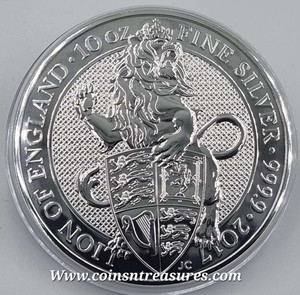 UK Silver Queen's Beasts 2017 The Lion of England Silver 10 OZ coin .999 UK Silver Queen's Beasts 2017 The Lion of England Silver 10 OZ coin .999