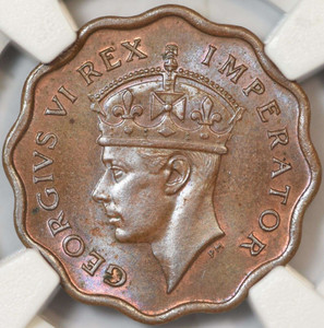 CYPRUS 1/2 PIASTRE 1943 COIN OF KGVI NGC MS64 RARE CYPRUS 1/2 PIASTRE 1943 COIN OF KGVI NGC MS64 RARE