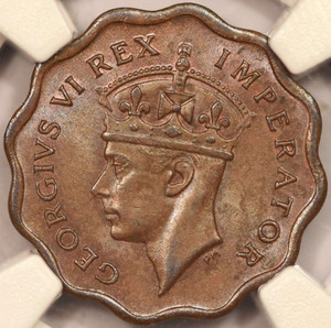 CYPRUS 1/2 PIASTRE 1942 COIN OF KGVI NGC MS63 RARE CYPRUS 1/2 PIASTRE 1942 COIN OF KGVI NGC MS63 RARE