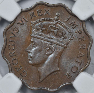 CYPRUS 1 PIASTRE 1944 COIN OF KGVI NGC MS63BN CYPRUS 1 PIASTRE 1944 COIN OF KGVI NGC MS63BN