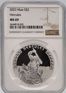 Niue 2023 Hercules Greek Mythology 1oz Silver Coin NGC MS69 Niue 2023 Hercules Greek Mythology 1oz Silver Coin NGC MS69
