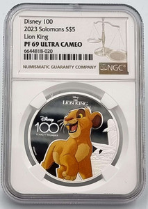 Solomon Islands 100 YEARS Disney Lion King 1 oz Silver 2023 NGC PF69 UCA Solomon Islands 100 YEARS Disney Lion King 1 oz Silver 2023 NGC PF69 UCA
