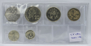 CYPRUS 2001-2003 BU UNC COMPLETE YEAR CENT COIN SET