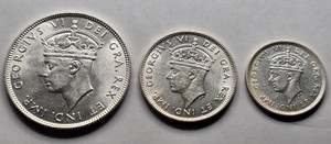 CYPRUS SILVER COIN TYPE SET 18, 9, 4.5 PIASTRE 1938 AU-UNC CYPRUS SILVER COIN TYPE SET 18, 9, 4.5 PIASTRE 1938 AU-UNC