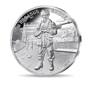 FRANCE D-DAY UK Forces silver coin Pegasus Bridge Proof 2024 FRANCE D-DAY UK Forces silver coin Pegasus Bridge Proof 2024