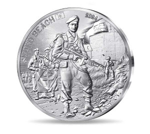FRANCE D-DAY French Forces silver coin Sword Beach Proof 2024 FRANCE D-DAY French Forces silver coin Sword Beach Proof 2024