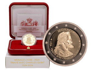Monaco 2024 Treaty of Burgos 2 euro Proof coin Monaco 2024 Treaty of Burgos 2 euro Proof coin