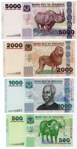AFRICA TANZANIA SET 2003 - 2006 UNC BANKNOTES