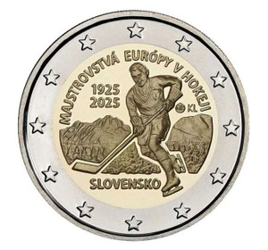 SLOVAKIA 2025 Ice Hockey 2 Euro UNC coin in capsule SLOVAKIA 2025 Ice Hockey 2 Euro UNC coin in capsule