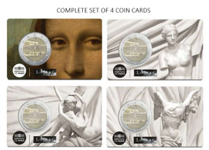 France 2025 The Louvre Museum 2 Euro all 4 Coin Cards