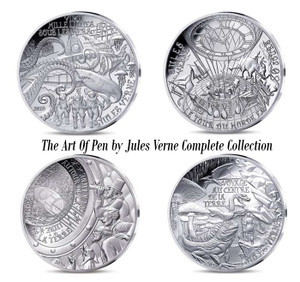 France 2025 Jules Verne Complete Set of 4 Proof Silver Coin France 2025 Jules Verne Complete Set of 4 Proof Silver Coin
