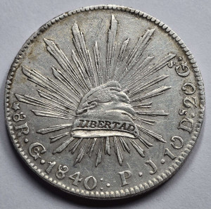 MEXICO 8 REALES SILVER COIN 1850 EAGLE MEXICO 8 REALES SILVER COIN 1850 EAGLE
