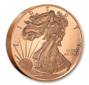 1 oz 999 Walking Liberty Dollar Fine Copper Round coin