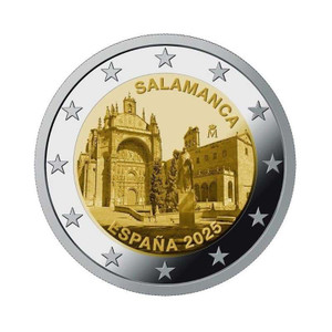 Spain 2025 Old Town of Salamanca 2 Euro coin in capsule Spain 2025 Old Town of Salamanca 2 Euro coin in capsule
