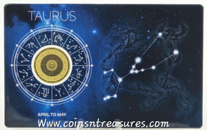 ZODIAC SIGNS TAURUS 1/1000 Oz Gold Coin 3000 Francs Chad