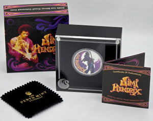 Tuvalu 2025 Jimi Hendrix Silver 1oz .999 Proof Colored Coin Tuvalu 2025 Jimi Hendrix Silver 1oz .999 Proof Colored Coin