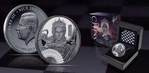 NIUE 2025 $1 Chess QUEEN 1oz Silver Black Proof Coin NIUE 2025 $1 Chess QUEEN 1oz Silver Black Proof Coin