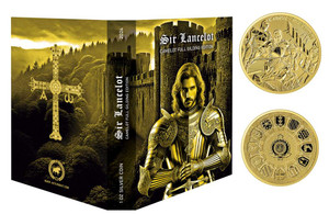 SIR LANCELOT Camelot Gold Gilded 1 Oz Silver Coin Niue 2024 SIR LANCELOT Camelot Gold Gilded 1 Oz Silver Coin Niue 2024