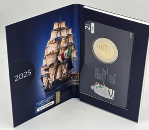 Italy 2 Euro coin Amerigo Vespucci 2025 BU in Coin card Italy 2 Euro coin Amerigo Vespucci 2025 BU in Coin card