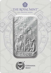 UK Norse Gods Thor 1 oz Silver Bar 1oz Silver bar .999 Royal mint