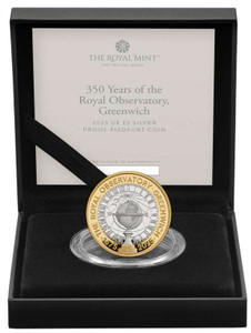UK 2025 Greenwich Royal Observatory Silver Proof Piedfort coin