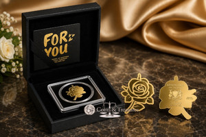 ROSE 1/1000 Oz Gold Coin 3000 Francs Chad 2023 Prooflike