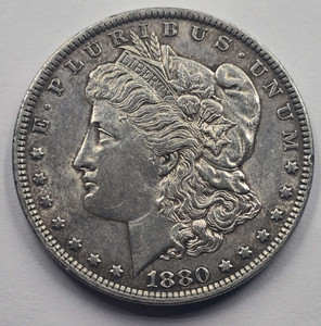 USA MORGAN SILVER DOLLAR COIN 1880 USA MORGAN SILVER DOLLAR COIN 1880