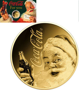 Coca Cola Santa Christmas 1/1000 Oz .999 Gold in Coin card 2023 Coca Cola Santa Christmas 1/1000 Oz .999 Gold in Coin card 2023
