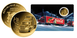 Coca Cola Christmas Truck 1/1000 Oz .999 Gold in Coin card 2023 Coca Cola Christmas Truck 1/1000 Oz .999 Gold in Coin card 2023