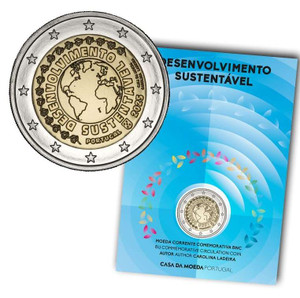 Portugal 2 Euro coin Sustainable Development 2025 BU Card Portugal 2 Euro coin Sustainable Development 2025 BU Card